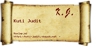 Kuti Judit névjegykártya